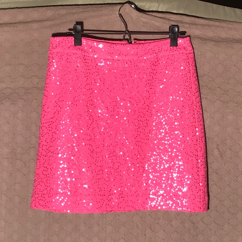 LOFT pink sequin skirt